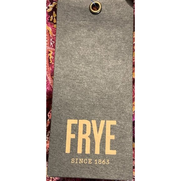 FRYE Women Dress Size Medium M Red Rocks Combo Bohemian Paisley Long Sleeve New - Picture 10 of 12